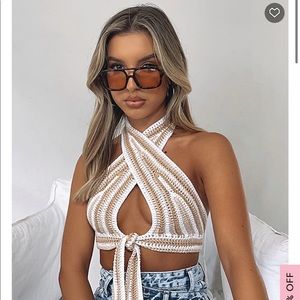Good Days Crochet Top Nude White Fox Boutique
